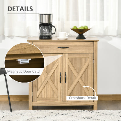 Farmhouse Sideboard with Barn Doors and Drawer
