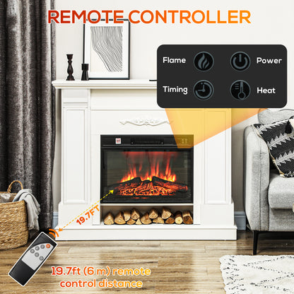 46" Electric Fireplace with Mantel and Shelf