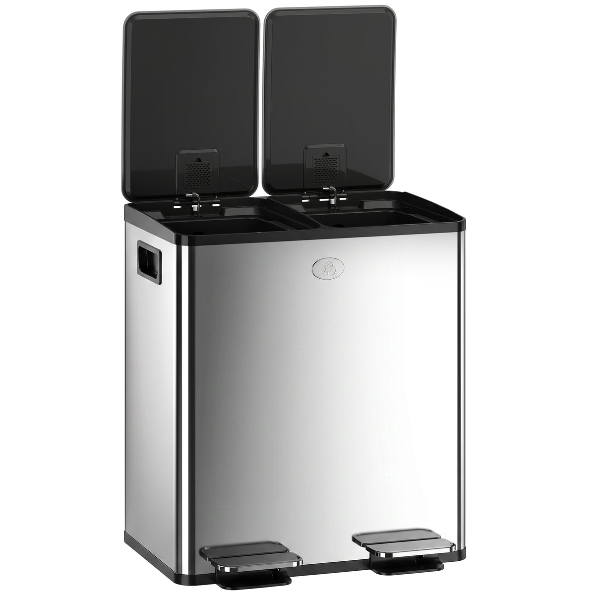 Double Step Trash Can with Soft-Close Lid 40 L