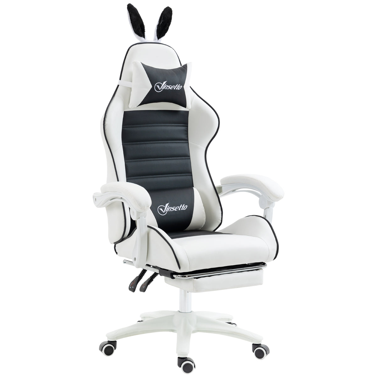 Ergonomic gaming chair with footrest