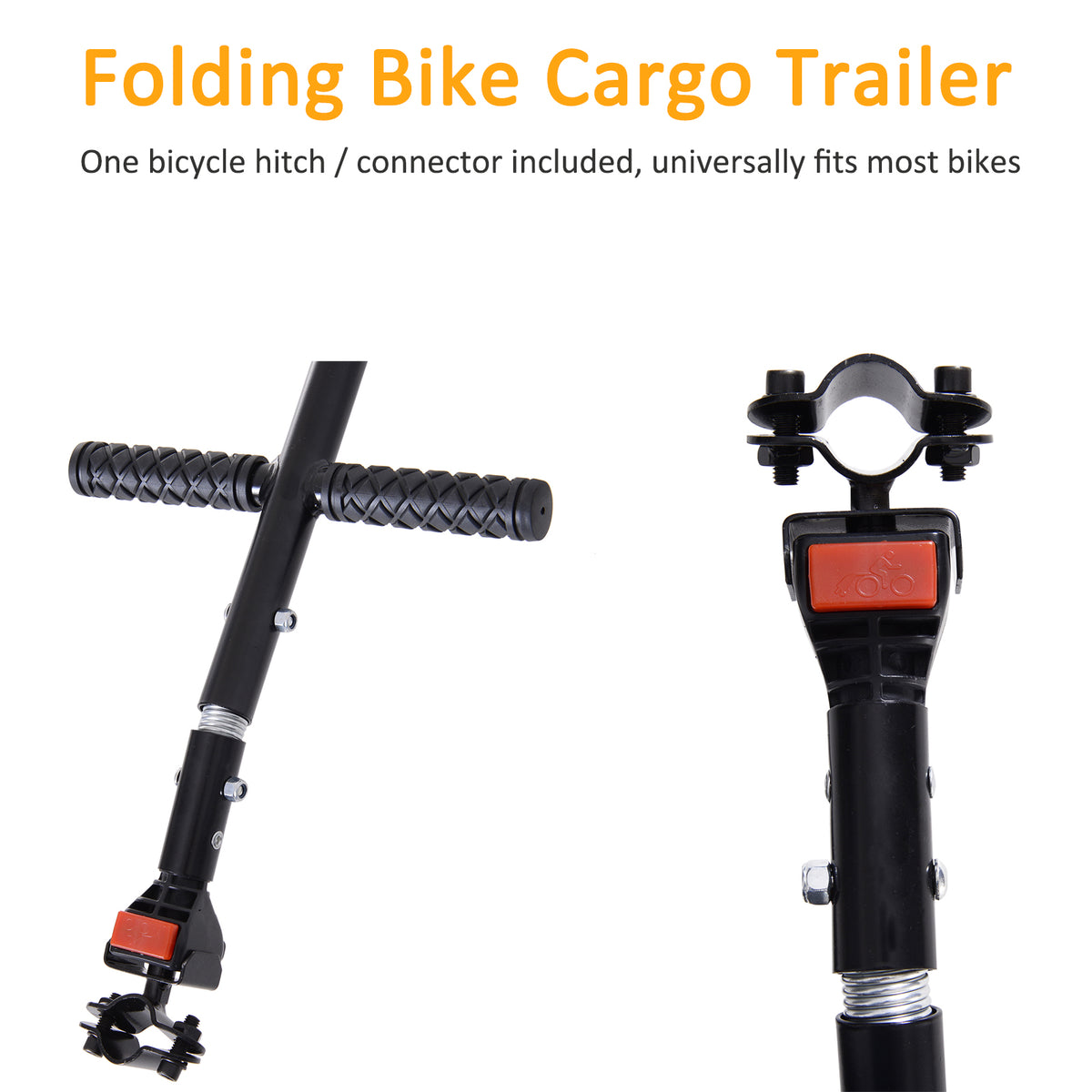 Folding Bike Cargo Trailer with Universal Hitch