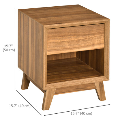 Mesita de noche moderna con cajón y estante