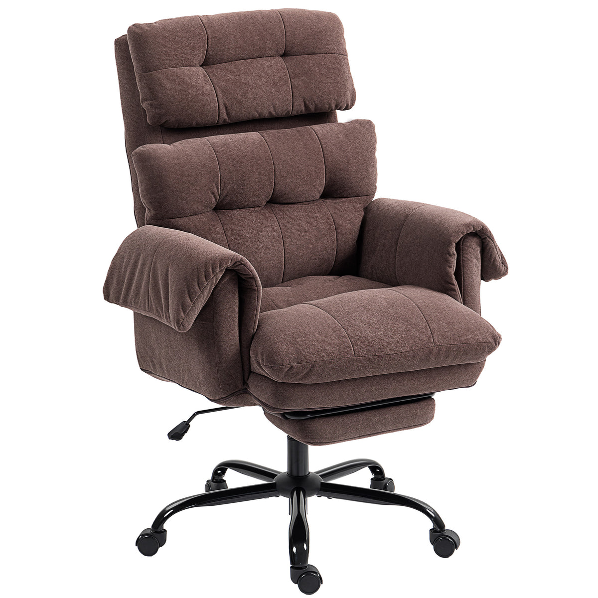 Ergonomic reclining office desk chair with footrest