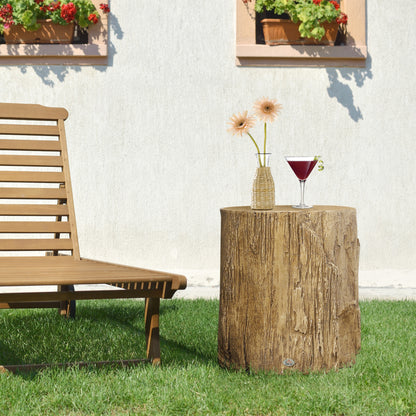 Concrete finish tree stump side table