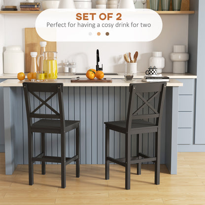 Counter Height Stools Set of 2 Farmhouse Style