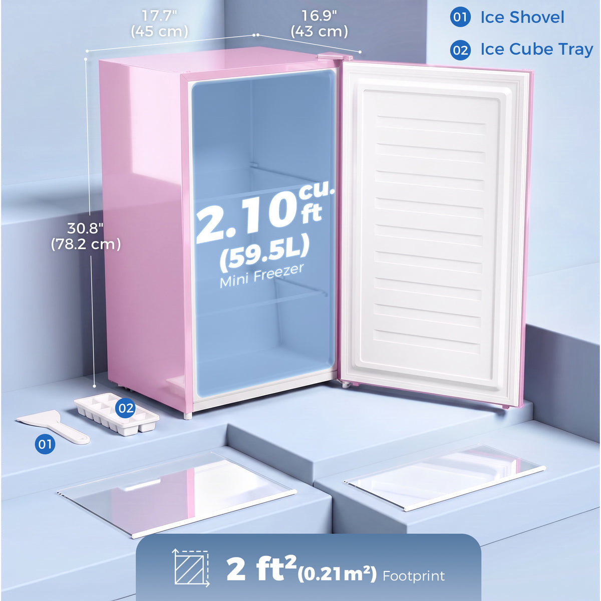 Congelador vertical compacto de 59 L