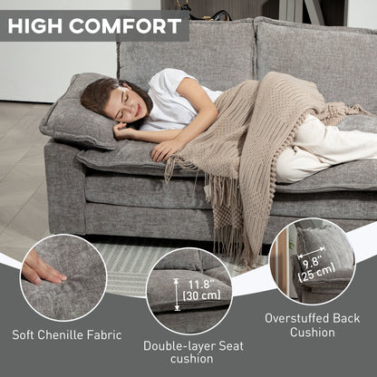 L-shaped Chenille Sofa 120.5 inches with Chaise Lounge