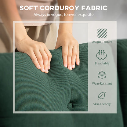 Corduroy L-Shaped Sectional Sofa with Reversible Chaise