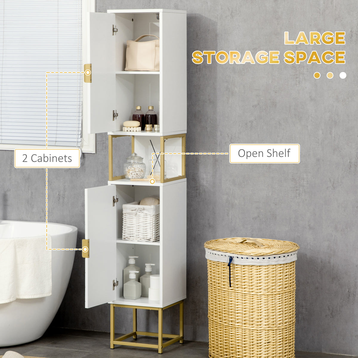 Armario de baño alto moderno estrecho