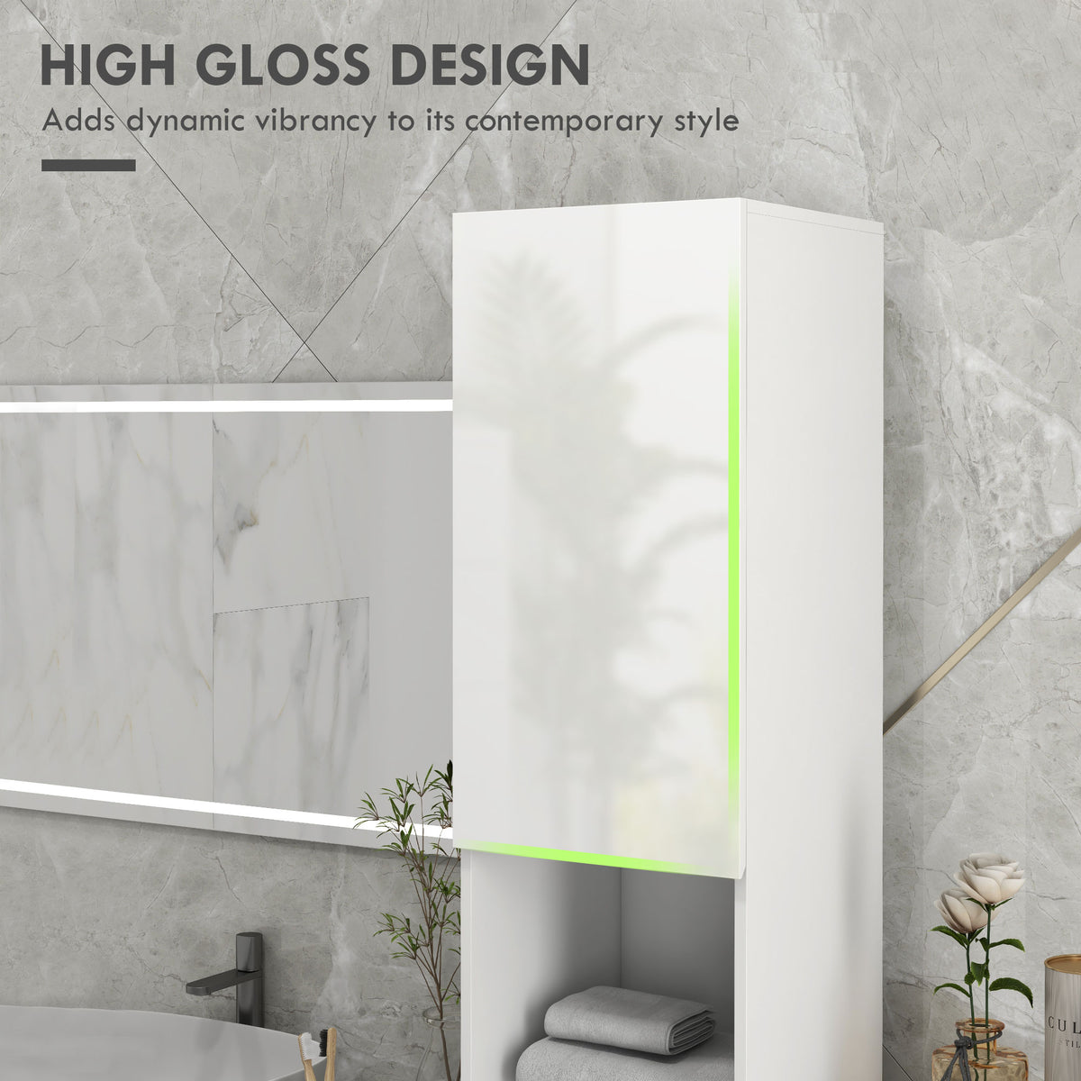 Tall narrow bathroom storage cabinet
