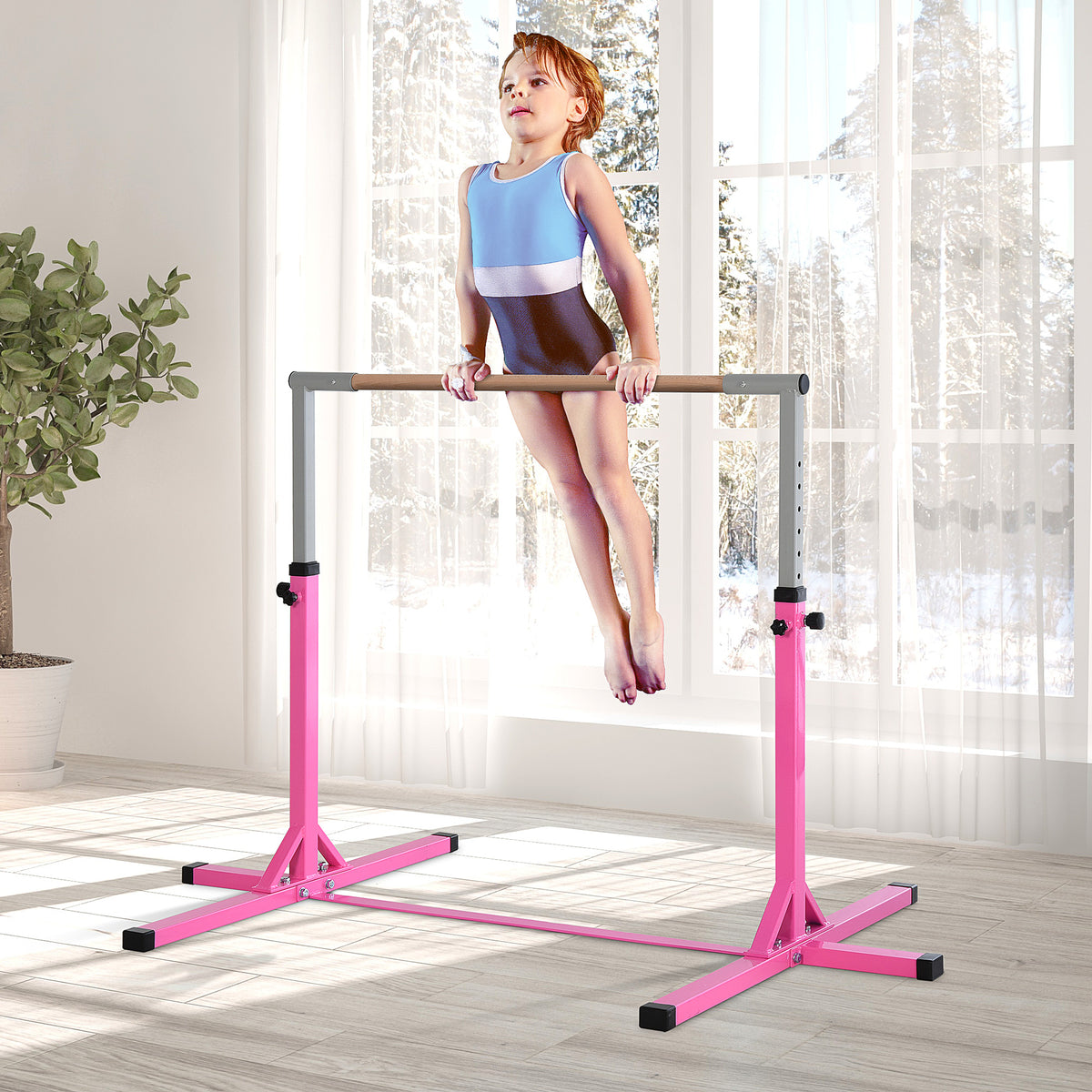 Barra de gimnasia profesional ajustable para niños