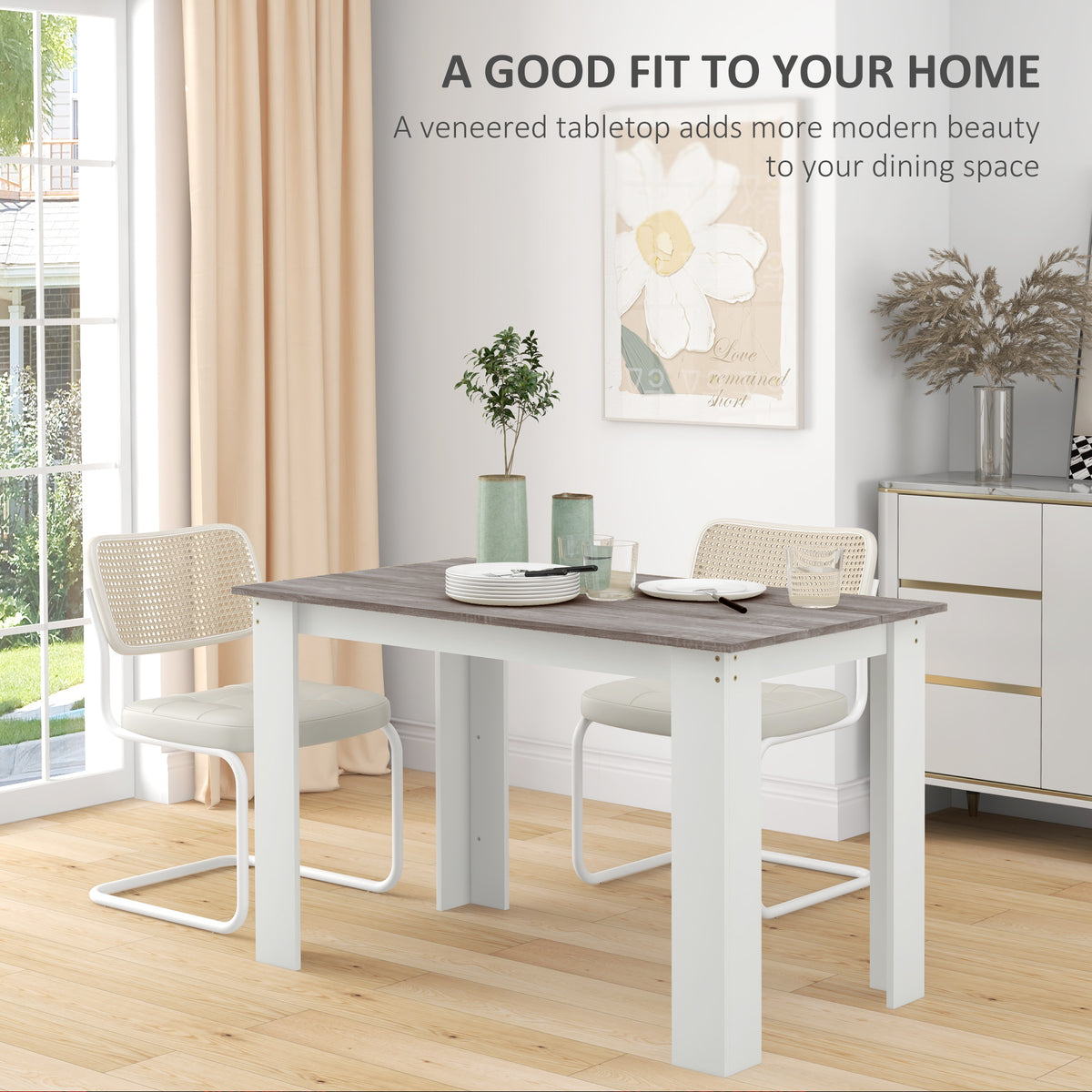 Dining Table 47 inch Engineered Wood 4-6 People