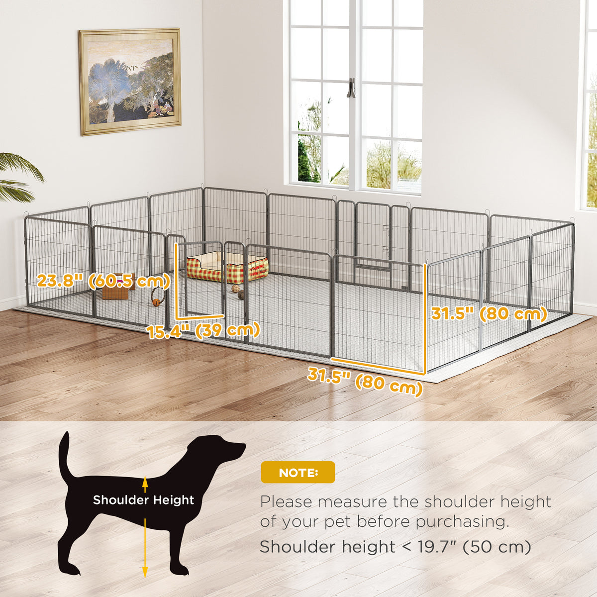 Heavy-duty modular steel dog playpen