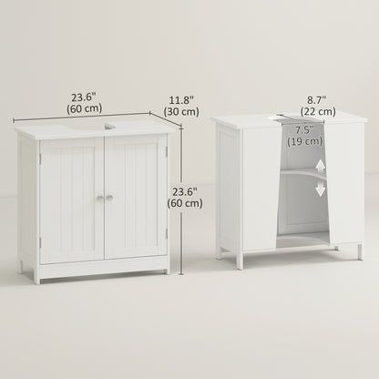Mueble de lavabo bajo fregadero con 2 puertas y estante