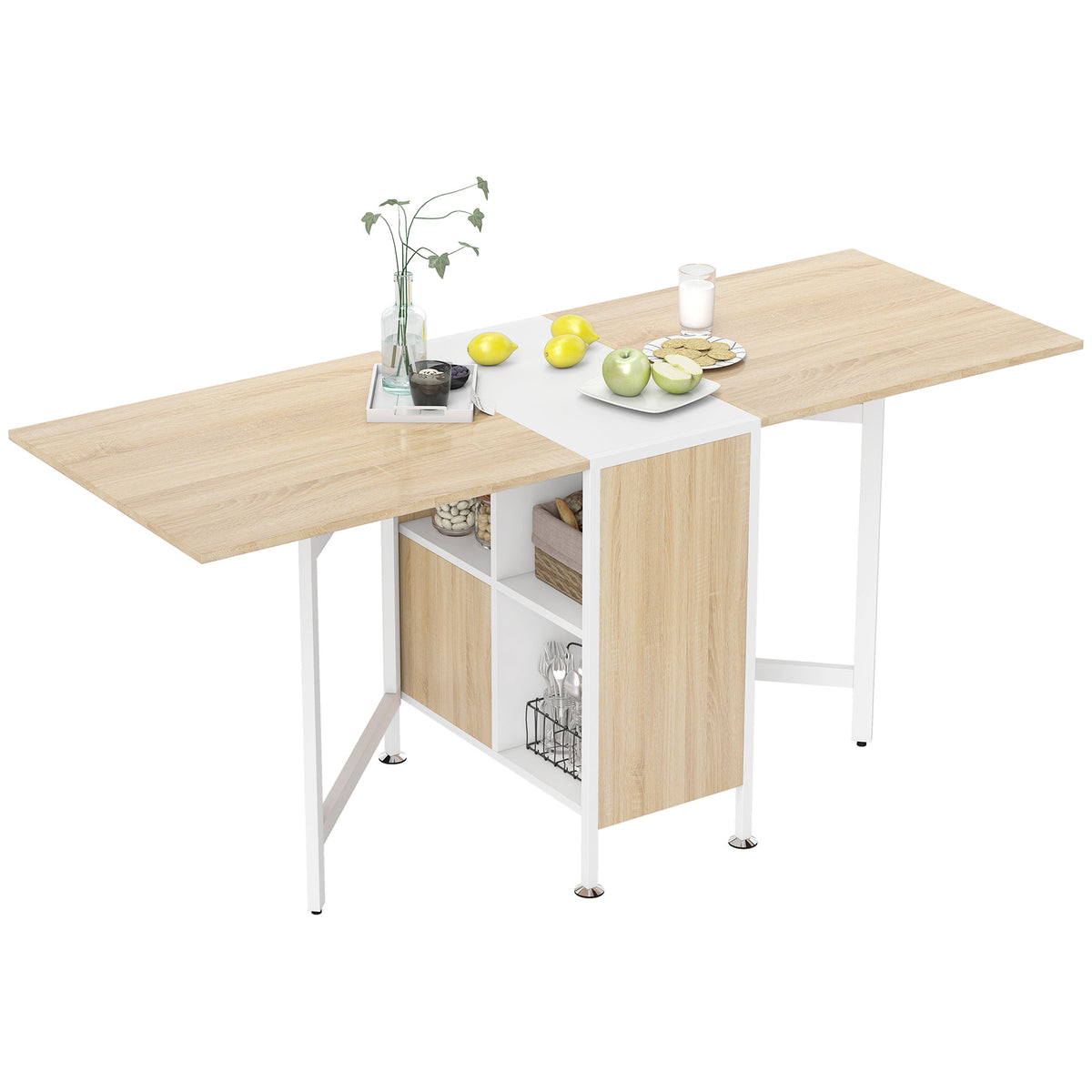 Folding drop leaf dining table