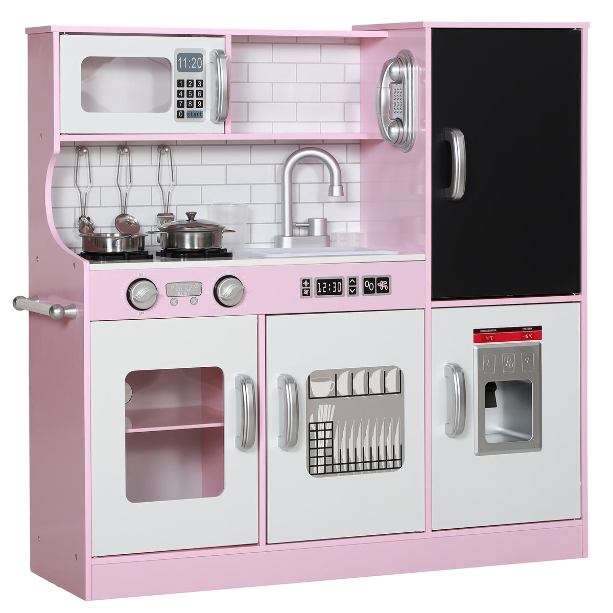Cocina de juguete para niños con pizarra y cubitos de hielo