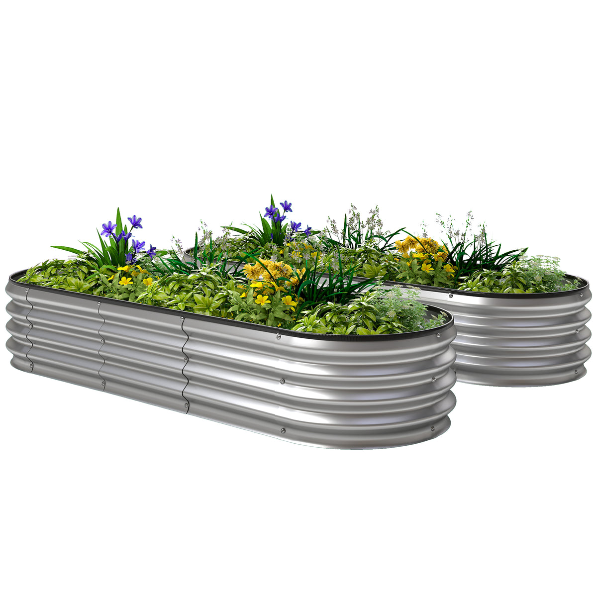 Galvanized Raised Garden Beds 183x60x30cm - Set of 2