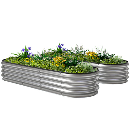 Galvanized Raised Garden Beds 183x60x30cm - Set of 2