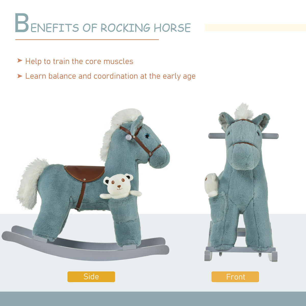 Kids Plush Rocking Horse Toy with Sounds