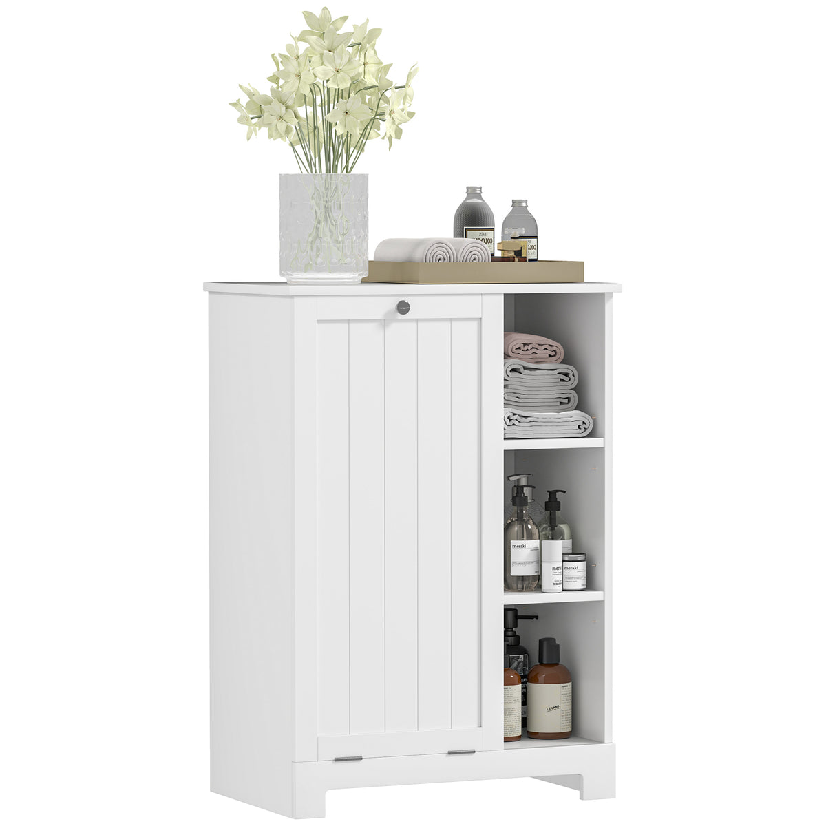 Tilt Out Laundry Cabinet with Removable Basket