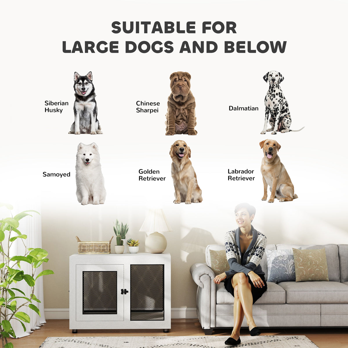 Dog Crate End Table Water-Resistant Cushion
