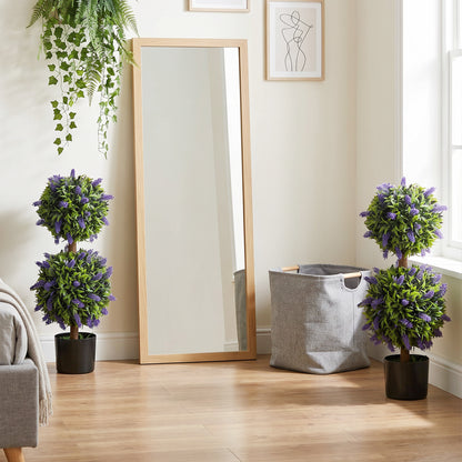 Artificial lavender trees set 2 flower ball plants