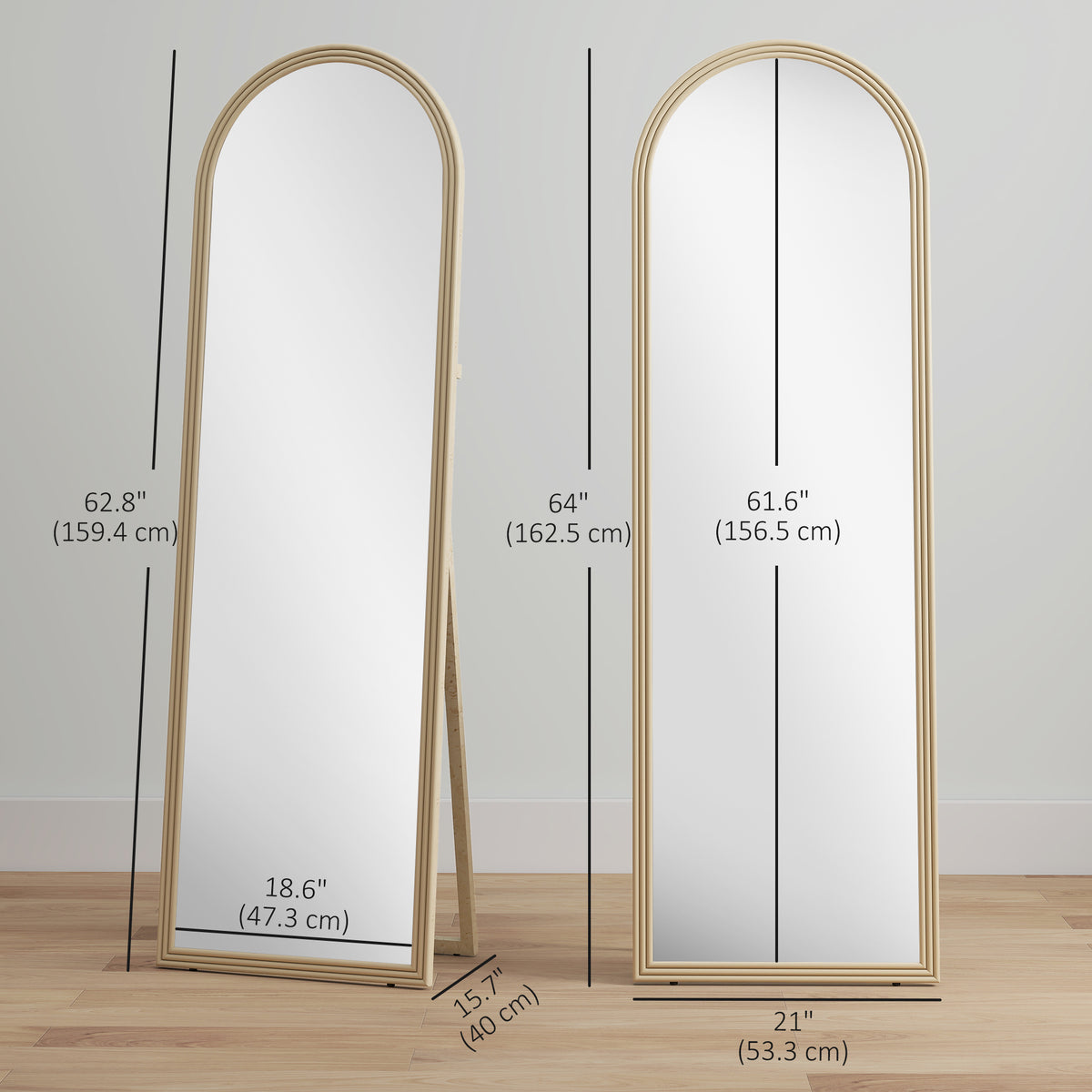 Arched Full Length Standing Mirror 64 inches