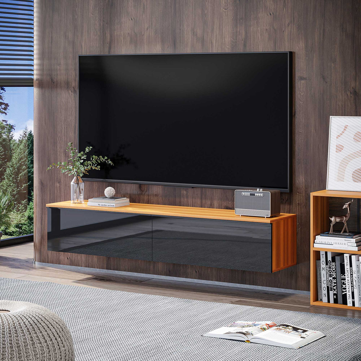 Wall mounted modern floating TV stand