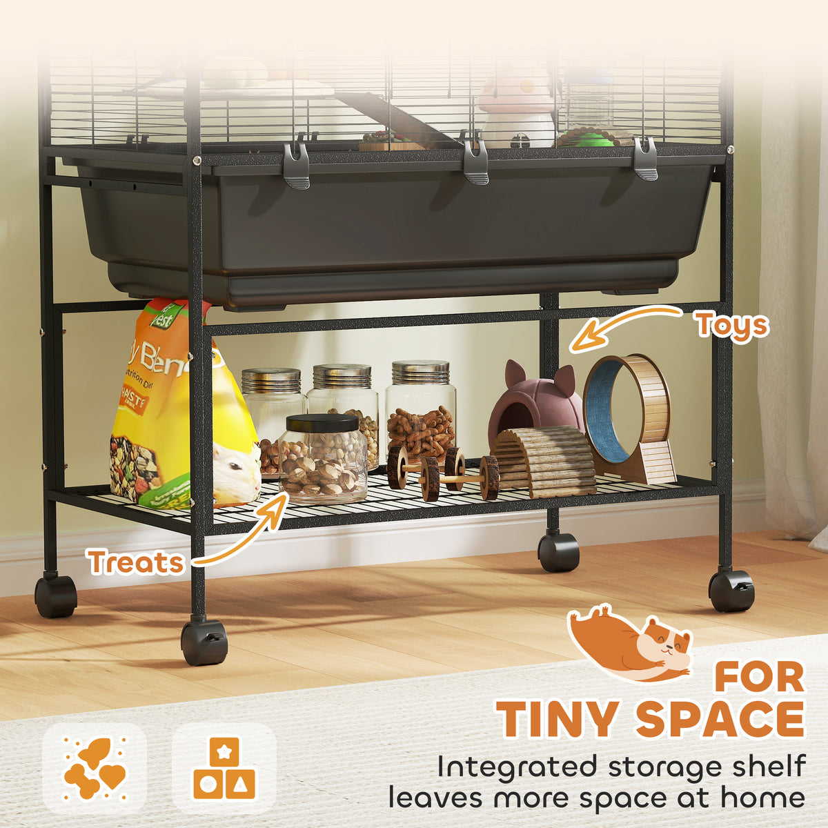 3-Tier Rolling Hamster Cage