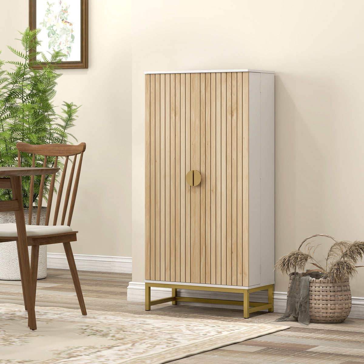 Freestanding Kitchen Pantry Cabinet 5 Adjustable Shelves