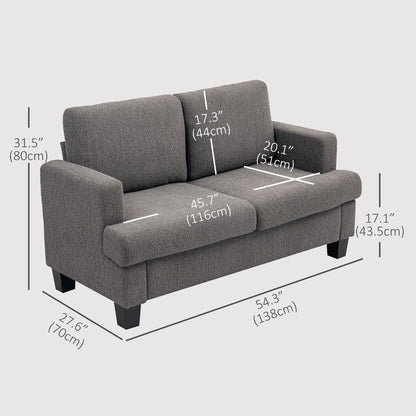 2-Seater Chenille Loveseat Sofa with Washable Cushions