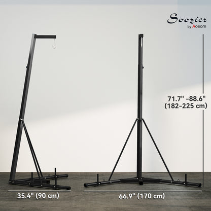Soporte plegable para saco de boxeo con altura ajustable