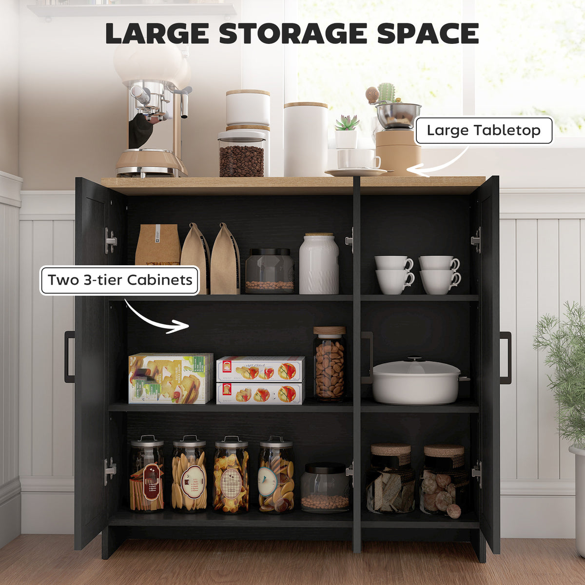 Modern Sideboard with Shaker Doors and Adjustable Shelves