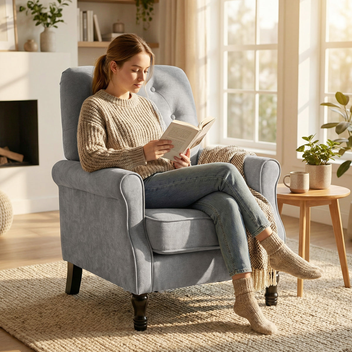 Accent armchair mid-century modern style