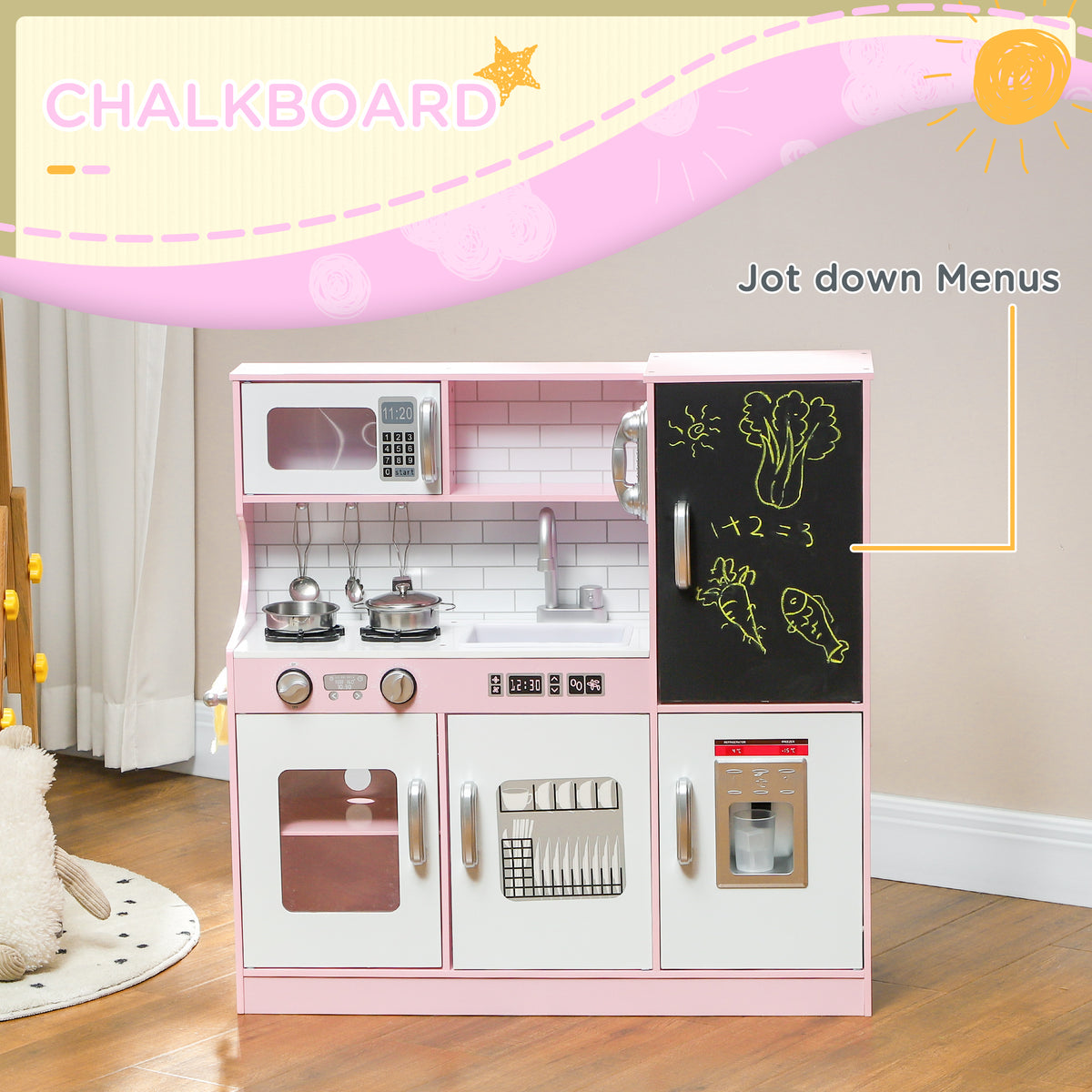 Cocina de juguete para niños con pizarra y cubitos de hielo