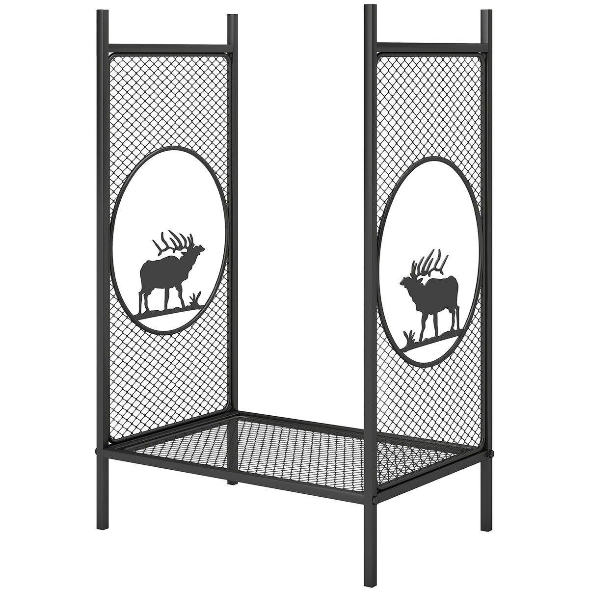 Soporte para leña exterior de metal resistente