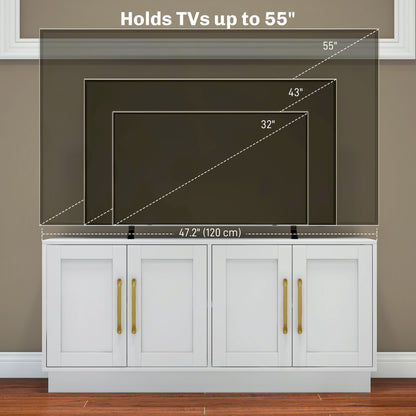Mueble de TV moderno de 120 cm con puertas