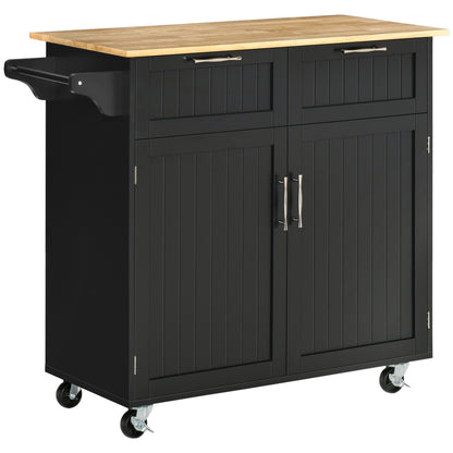 Isla de cocina con ruedas, almacenamiento y cajones