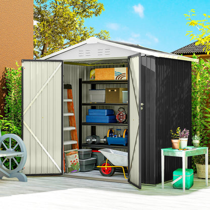 Metal Garden Shed 6.5' x 4' Dual Lockable Doors
