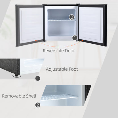 Compact upright freezer 1.1 cu ft with reversible door