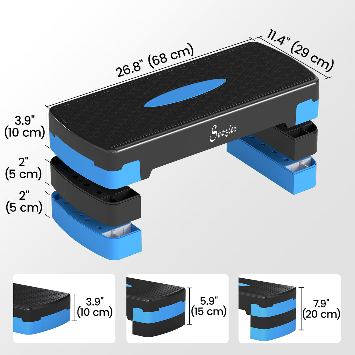 Adjustable Aerobic Step Platform 3 Heights
