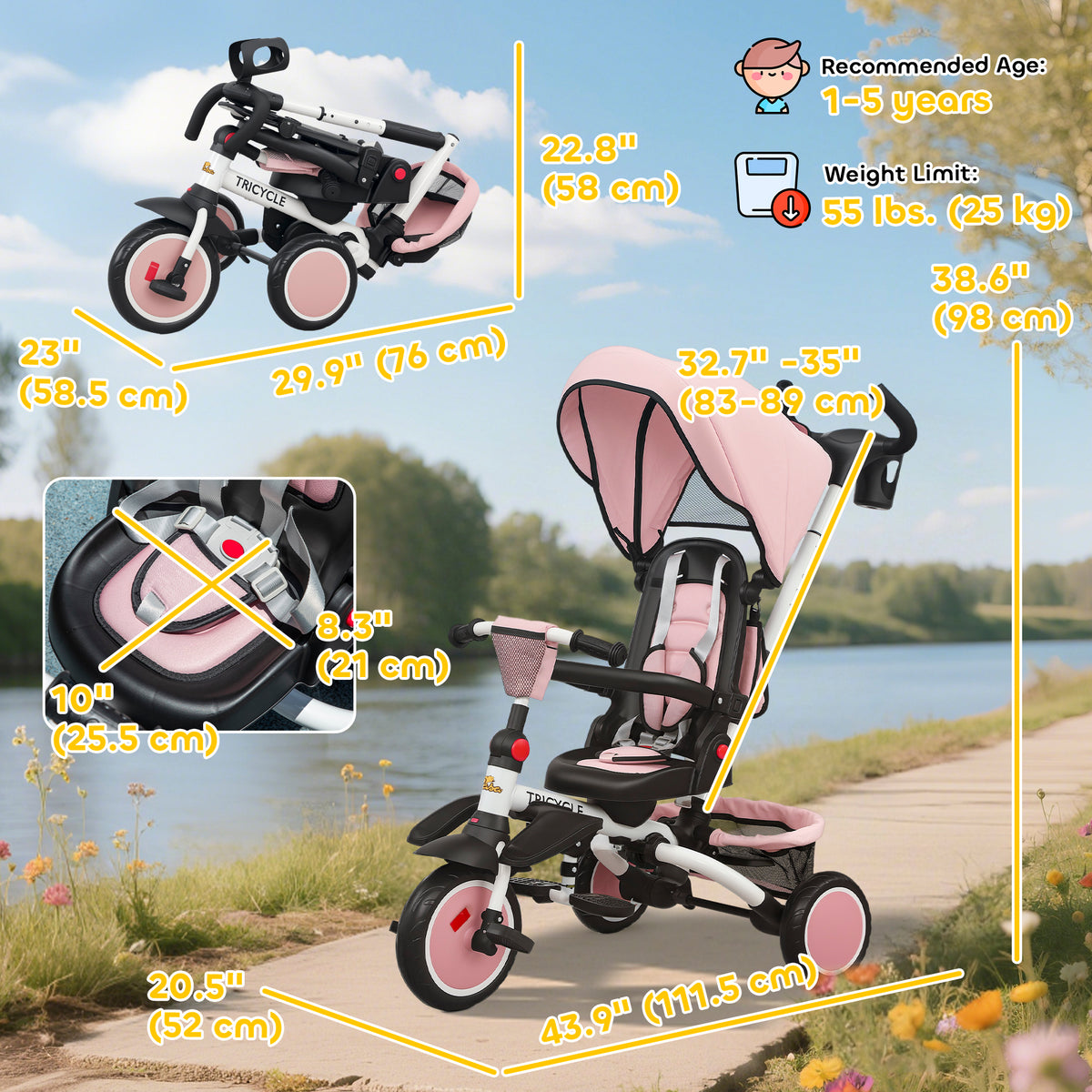 Triciclo evolutivo 6 en 1 para niños de 1-5 años