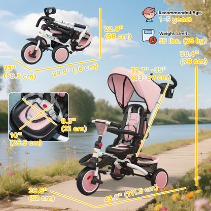 Triciclo evolutivo 6 en 1 para niños de 1-5 años