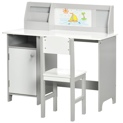 Conjunto de escritorio y silla para niños con pizarra — Lote de 2