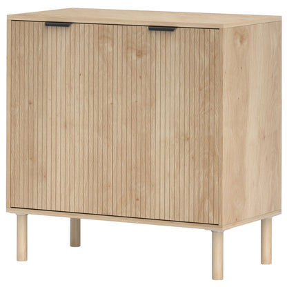Console Cabinet with Doors and Adjustable Shelf — Oak