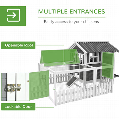 Wooden Chicken Coop with Outdoor Run