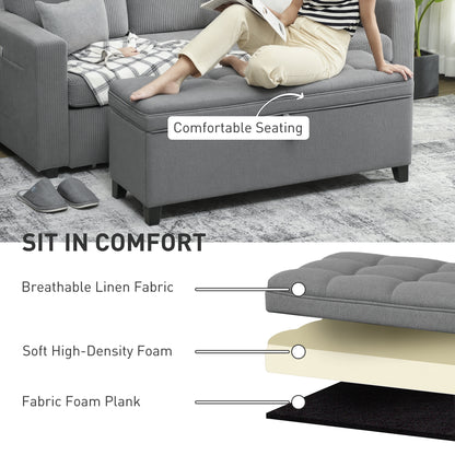 Linen Storage Ottoman Bench