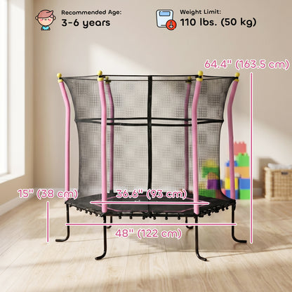 Kids Indoor Trampoline with Safety Enclosure Net