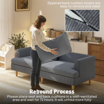 Sofa 3 seater modern corduroy spring cushions