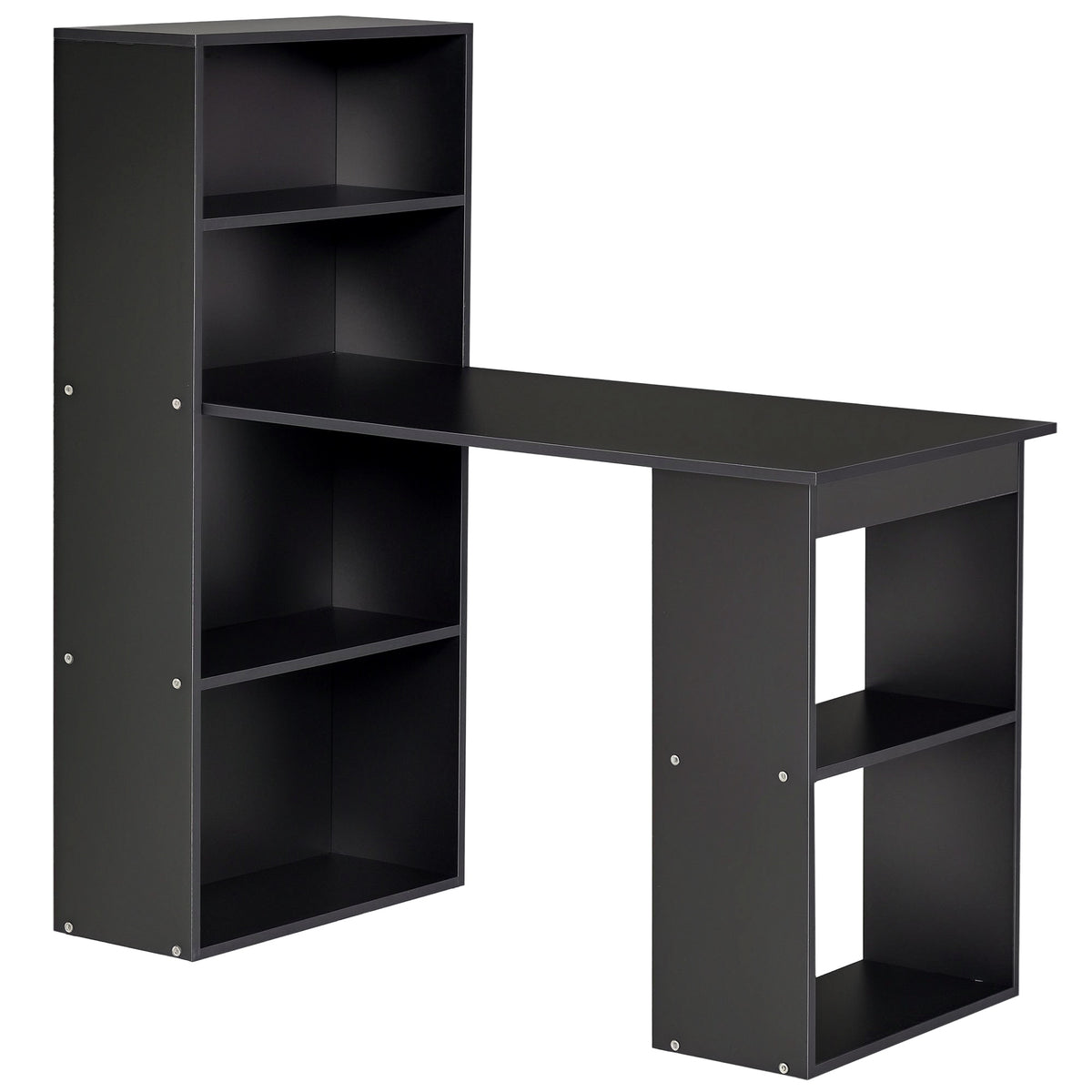 Computer Desk with Built-In Bookshelf 47 in